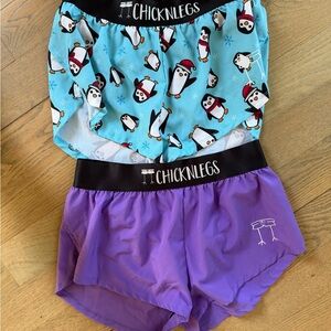 ChicknLegs Women's Athletic Shorts - Blue and Purple